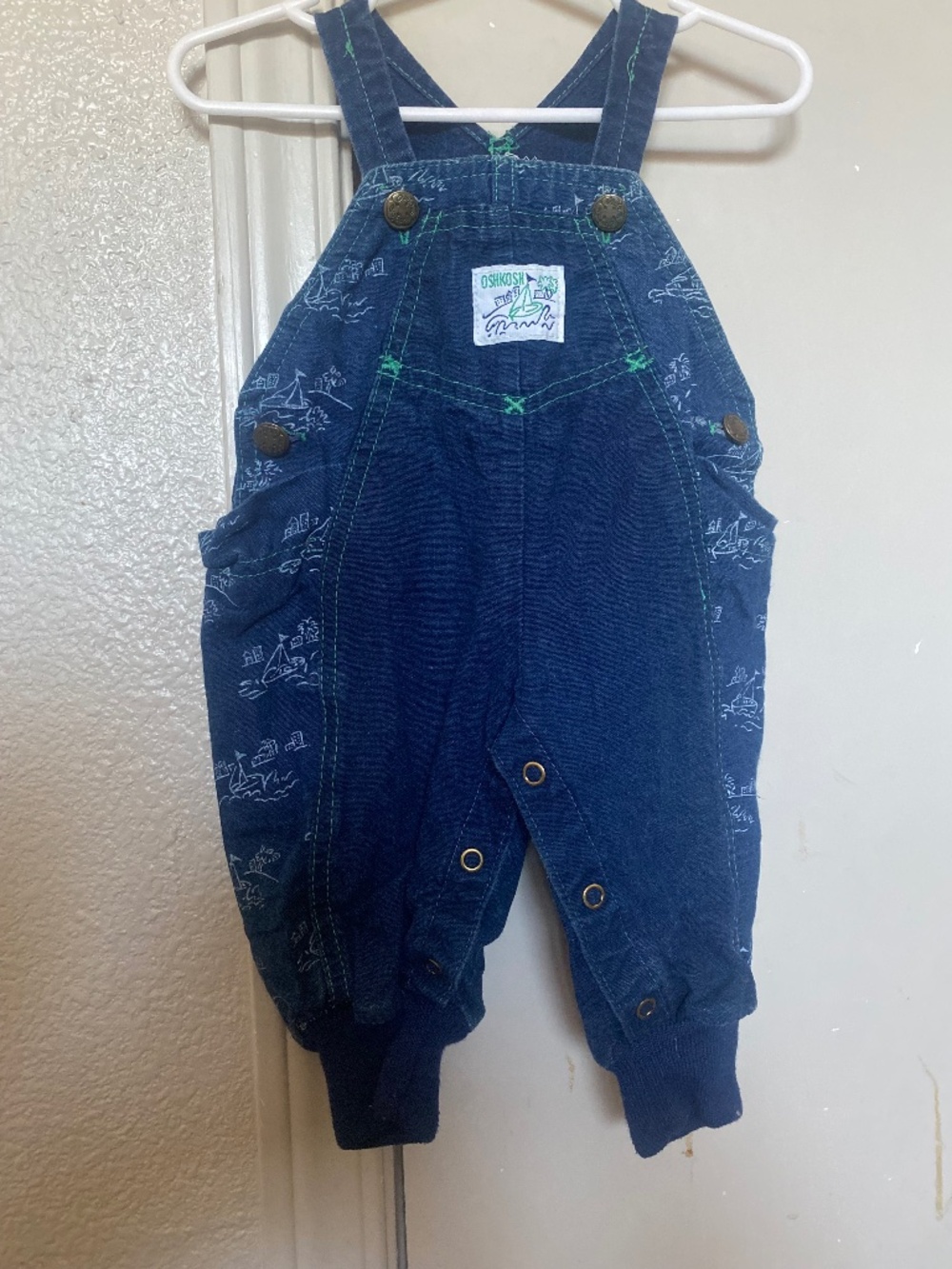 Vintage Oshkosh Nautical Overalls Bubble 3-6m